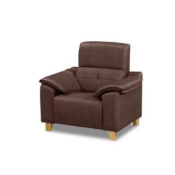 ASSARI-金沙透氣單人座貓抓皮沙發咖啡色