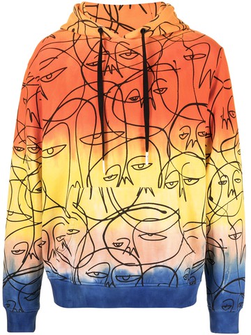 Haculla - graphic print ombre hoodie - men - Cotton - M - Yellow