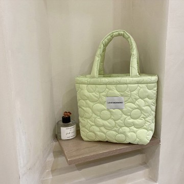 糖果色飯包手提包日系簡約餐盒袋百搭學生手拎便當包清新飯盒袋子