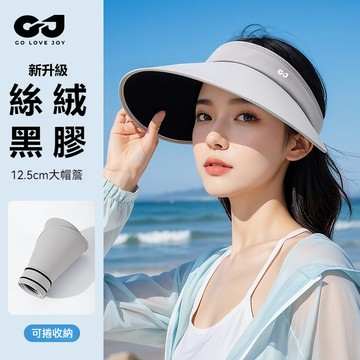 🔥絲絨黑膠夏季防曬帽女 透氣遮陽帽大帽簷 空頂帽可折疊 冰絲防曬帽 空心帽女 無頂帽 折疊遮陽帽 涼感帽子 冰絲防曬帽
