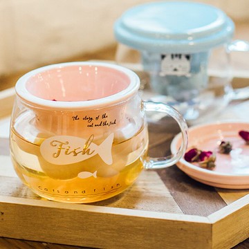 【堯峰陶瓷】貓抓玻璃蓋杯 附茶漏  | 適用加溫器 |玻璃杯|花茶杯咖啡杯|耐高溫高硼硅玻璃|免運熱賣中|現貨在台(GAIIYX-319)