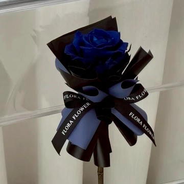 520情人節【Flora Flower】單支永生玫瑰-個性黑藍