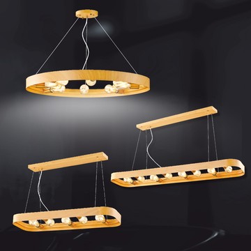 金屬烤漆原木紋吊燈01-20931、20932、20933