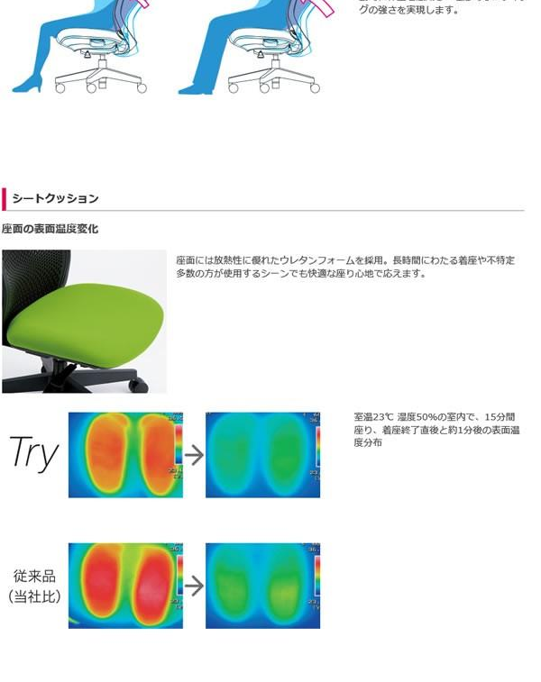 プラス オフィスチェア トライ ハイバック ホワイトシェル アジャスト