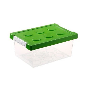 【日本霜山】樂高可疊式積木玩具收納盒-9L-3入-4色可選-藍