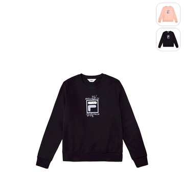 【FILA】女性 長袖圓領T恤-黑色 5TEX-5513-BK
