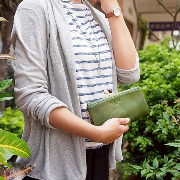 日本元氣跳色珠扣多層長夾 Made by  Zucchero Filato Japan