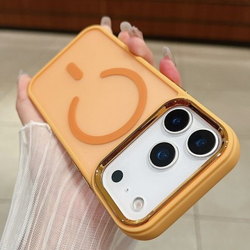 電鍍鏡框磨砂磁吸 軟邊硬背 抗指紋手機殼 適用於 iPhone 17 16 15 14 13 12 Promax 防摔殼