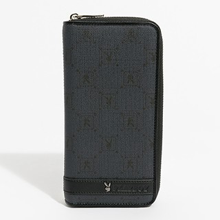 PLAYBOY 拉鍊長夾  Mbition系列 - 深藍色
