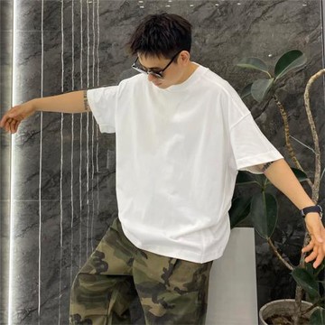 夏季潮流重磅短袖T恤男蝙蝠袖寬松痞帥高級感純色百搭打底衫半袖