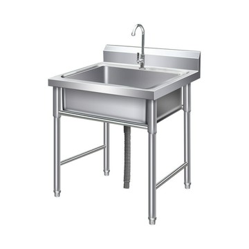 商用不銹鋼水槽單雙三槽帶平臺廚房洗菜盆洗手盆洗碗池水池家用[DD160109]