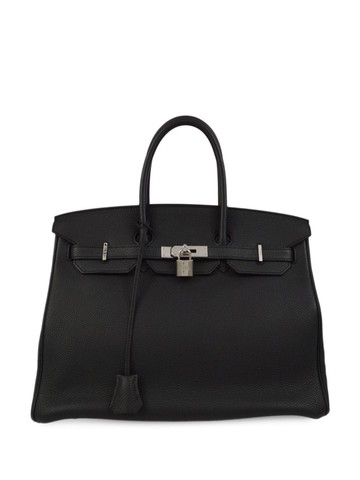 Hermès Pre-Owned - 2014 Birkin 35 handbag - women - Calf Leather - One Size - Black