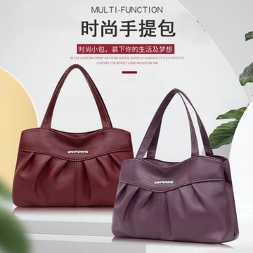 中年女包2020新款潮軟皮小包包女士手拎包OL通勤上下班手提媽媽包