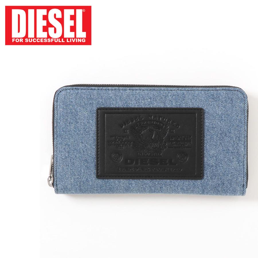 DIESEL ディーゼル 財布 さいふ 長財布 プレートロゴコンビデニム ...