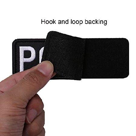 GYGYL Pack Black Police Patch with Hook and Loop, for Police Vest Jacket Back Panel (1Pcs Small and 1Pcs Large)