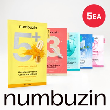 numbuzin No.1-5 Sheet Mask (5 Sheets) [Choose 1]