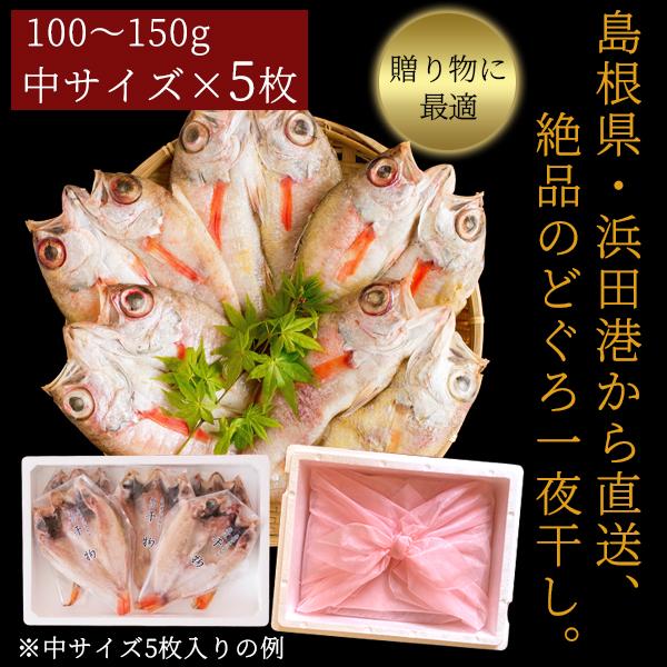 お歳暮 ギフト 無添加 のどぐろ干物 100〜150g（中サイズ）×5枚入 送料無料（北海道・沖縄を除く）