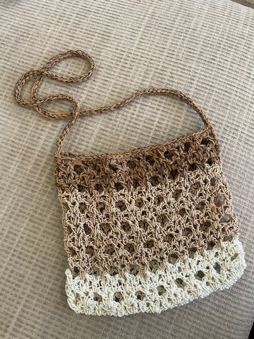 漸層配色鏤空編織包