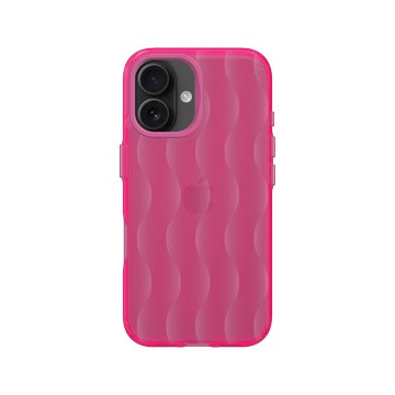 iPhone 16 Clear 粉漾桃 - Textured Glass: Luminous Sculpture 玻璃紋理系列：光映雕塑 - 流沙紋理玻璃