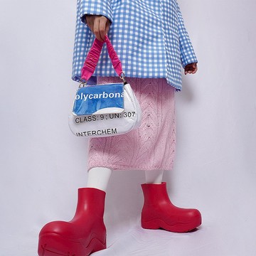 REBIRTH野生設定原創回收製作潮流街頭反光單肩斜挎手提圓包女包