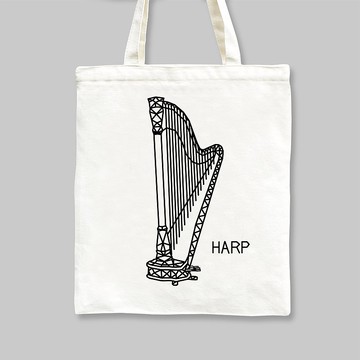 WD 樂器風格手提袋-豎琴 經典/夜光