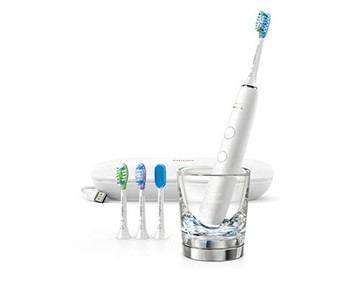 Philips【美國代購】飛利浦 電動牙刷 超音波鑽石靚白9500系列 智慧型HX9924/01 - 白色