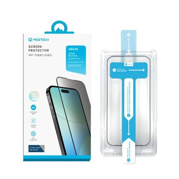 MOZTECH｜秒貼款9H+無色抗藍光鋼化保護貼 - iPhone 15PLUS/16PLUS