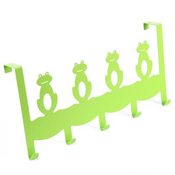 Wisdom 青蛙造型門後鉤(五鉤)  (2入)