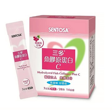 【?多件優惠?原廠正貨】三多 魚膠原蛋白 C (蔓越莓口味) 3gx28包 (單盒/四盒)  蔓越莓 無腥味 酸甜 膠原蛋白