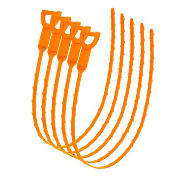 排水管清潔鉤 5入  47 x 4 cm  橘色