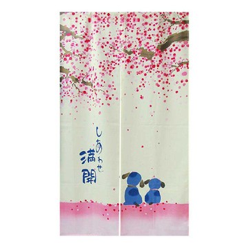 Cotton Field 棉花田傢飾 日式印花長門簾 聚酯纖維  150 x 85cm  盛開的櫻花樹下