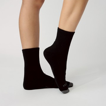 【Footer除臭襪】螺旋氣墊輕壓力襪-男款T98-黑