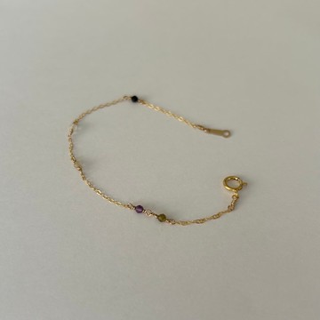 14k注金 迷你五行細鏈手鍊