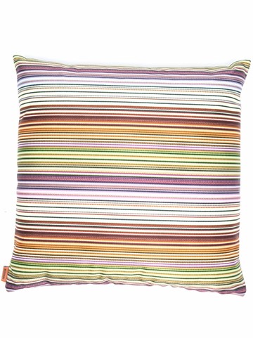 Missoni Home - woven striped cushion - unisex - Cotton/Feather - One Size - White