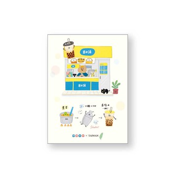 哩哩扣扣 台灣明信片-飲料店 墊腳石購物網