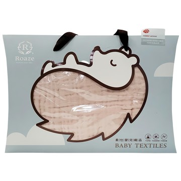 Roaze 柔仕 6層成長型連帽紗布浴巾 100%天然棉紗 觸感柔軟舒適 材質透氣度高 尺寸：100 x 100cm  雪櫻粉  1條