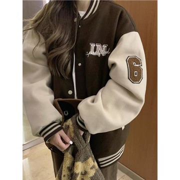 美式復古加絨加厚衛衣外套女2025秋冬新款原宿風寬松開衫棒球服潮