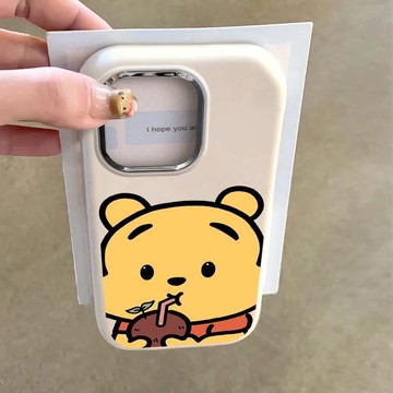 🔥南區現貨🔥椰子維尼熊適用蘋果12手機殼14/15/11胖墩iPhone13金屬框7p/8p軟x
