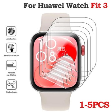 5pcs 屏幕保護膜適用於華為 Watch Fit 3 防刮透明 TPU 水凝膠膜適用於華為 Fit3 手錶配件
