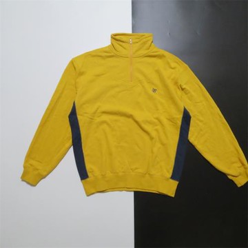 美式街頭潮牌紐約滑板新貴半拉鏈立領毛圈落肩寬松套頭復古衛衣