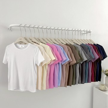 【Fee現貨20色新品】正韓百搭純棉圓領短袖上衣T恤🔥t恤 純棉上衣 女生上衣 上衣女 修身上衣 顯瘦上衣女 GAT