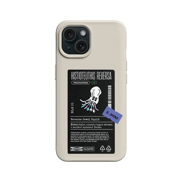 iPhone 15 SolidX 貝殼灰 - Marine Debris - 塑膠袋逆帆魷