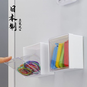 💥臺灣出貨💖日本進口磁吸冰箱收納盒 小物收納盒 辦公室收納 文具收納盒 磁鐵收納盒 冰箱 棉花棒收納 磁吸收納盒