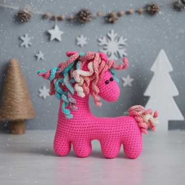 粉紅馬玩具，粉紅馬毛絨玩具，粉紅小馬