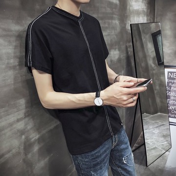 FINDSENSE H1 2018  夏季 新款 蝙蝠衫 帥氣 明顯 中袖 寬鬆 休閒 T恤  潮流 時尚 男 短袖