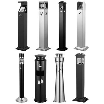 公司貨 免運速發 開立發票 垃圾桶 商用垃圾桶 不銹鋼煙蒂圓形立式戶外室外煙灰缸煙灰煙頭收集吸煙區煙柱垃圾桶