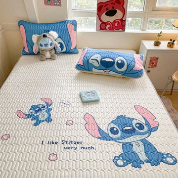 夏季迪土尼涼感絲乳膠涼席三件套可愛卡通學生宿舍空調席跨境批發