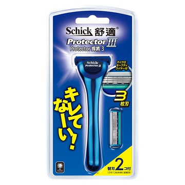 Schick舒適牌 捍將3刮鬍刀刀把Set 鑽石塗層3刀片 含蘆薈及維他命E潤滑條 3D浮動刀頭  2入  1組