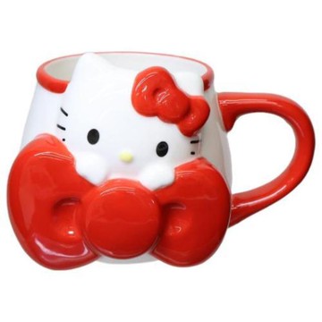 小禮堂 Sanrio 三麗鷗 Hello Kitty 陶瓷造型馬克杯 350ml (蝴蝶結款)