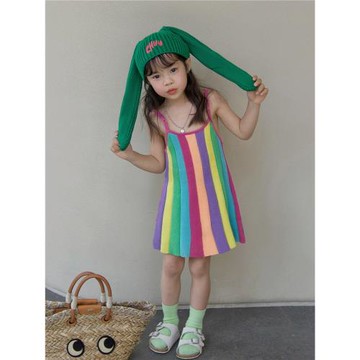 女童吊帶裙夏季女寶寶連衣裙洋氣背心裙夏天女孩裙子兒童夏裝衣服